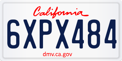 CA license plate 6XPX484