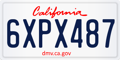 CA license plate 6XPX487