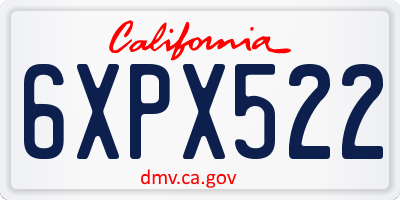 CA license plate 6XPX522