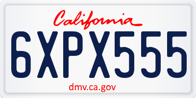 CA license plate 6XPX555