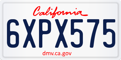 CA license plate 6XPX575