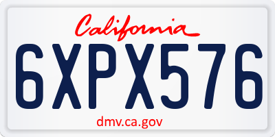 CA license plate 6XPX576