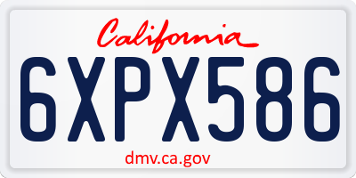 CA license plate 6XPX586