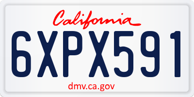CA license plate 6XPX591