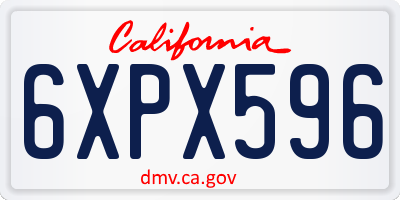 CA license plate 6XPX596