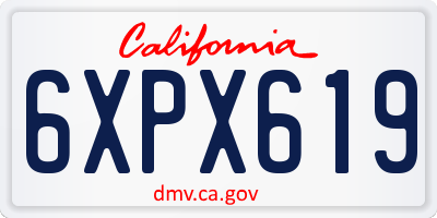 CA license plate 6XPX619