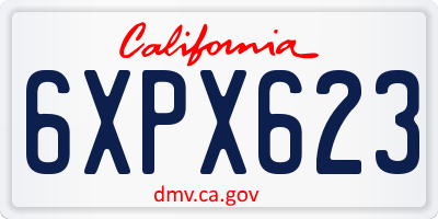 CA license plate 6XPX623