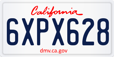 CA license plate 6XPX628
