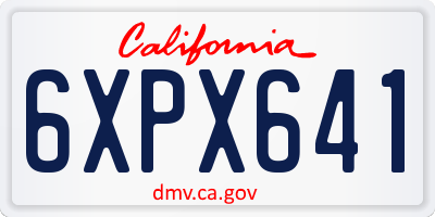 CA license plate 6XPX641