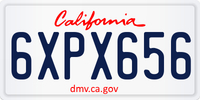 CA license plate 6XPX656