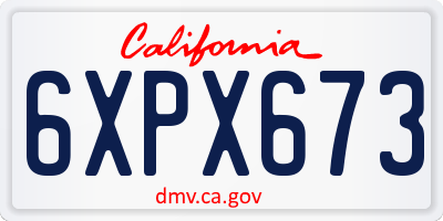 CA license plate 6XPX673