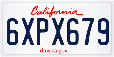 CA license plate 6XPX679