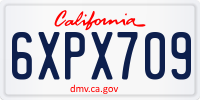 CA license plate 6XPX709