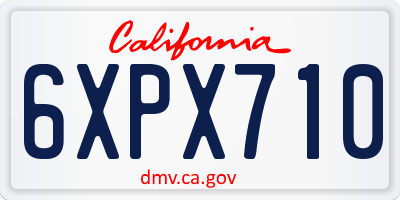 CA license plate 6XPX710