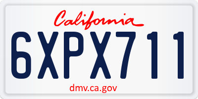 CA license plate 6XPX711