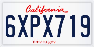 CA license plate 6XPX719