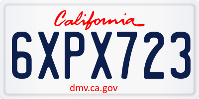 CA license plate 6XPX723