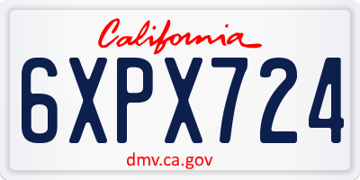 CA license plate 6XPX724