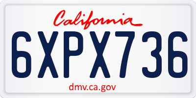 CA license plate 6XPX736