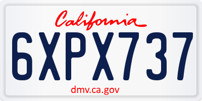 CA license plate 6XPX737