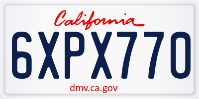 CA license plate 6XPX770