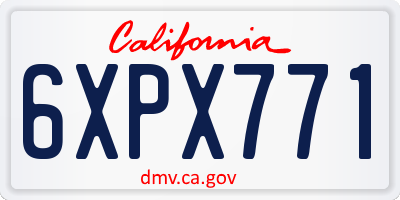 CA license plate 6XPX771