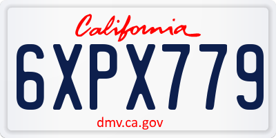 CA license plate 6XPX779