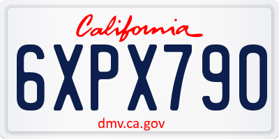 CA license plate 6XPX790