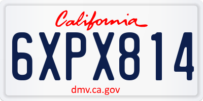 CA license plate 6XPX814