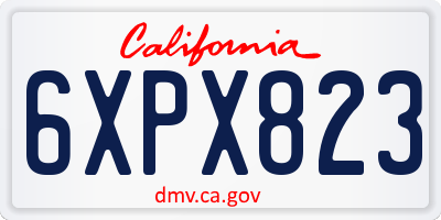 CA license plate 6XPX823