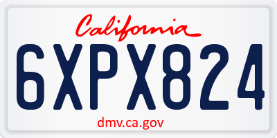 CA license plate 6XPX824