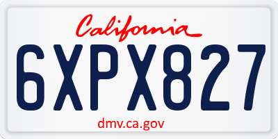CA license plate 6XPX827
