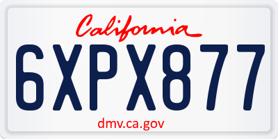 CA license plate 6XPX877