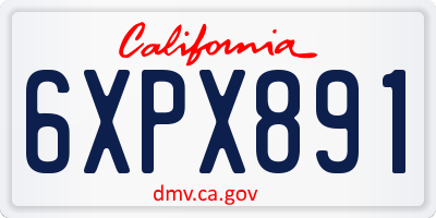 CA license plate 6XPX891