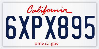 CA license plate 6XPX895