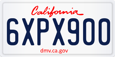 CA license plate 6XPX900