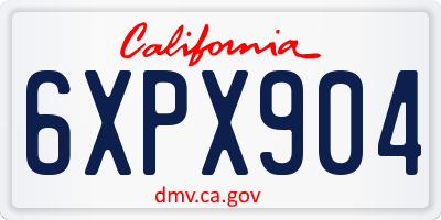 CA license plate 6XPX904