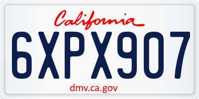 CA license plate 6XPX907