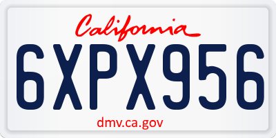 CA license plate 6XPX956