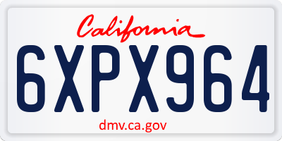 CA license plate 6XPX964