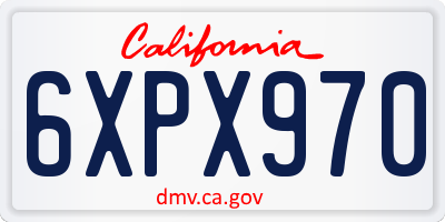 CA license plate 6XPX970