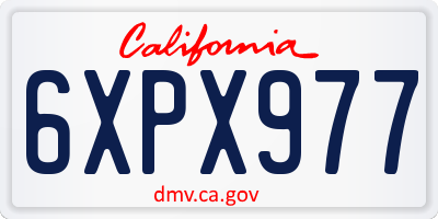 CA license plate 6XPX977