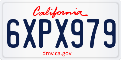 CA license plate 6XPX979