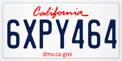 CA license plate 6XPY464