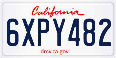 CA license plate 6XPY482