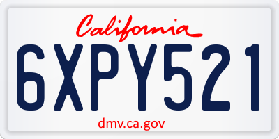 CA license plate 6XPY521