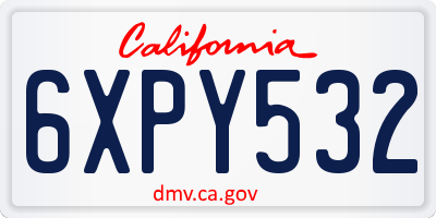 CA license plate 6XPY532
