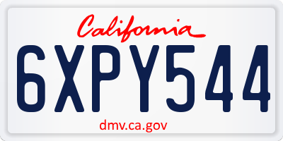 CA license plate 6XPY544