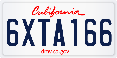 CA license plate 6XTA166