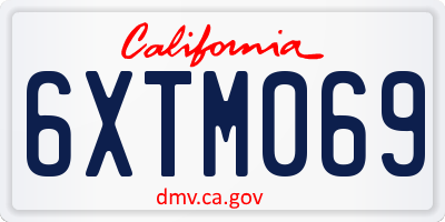 CA license plate 6XTM069